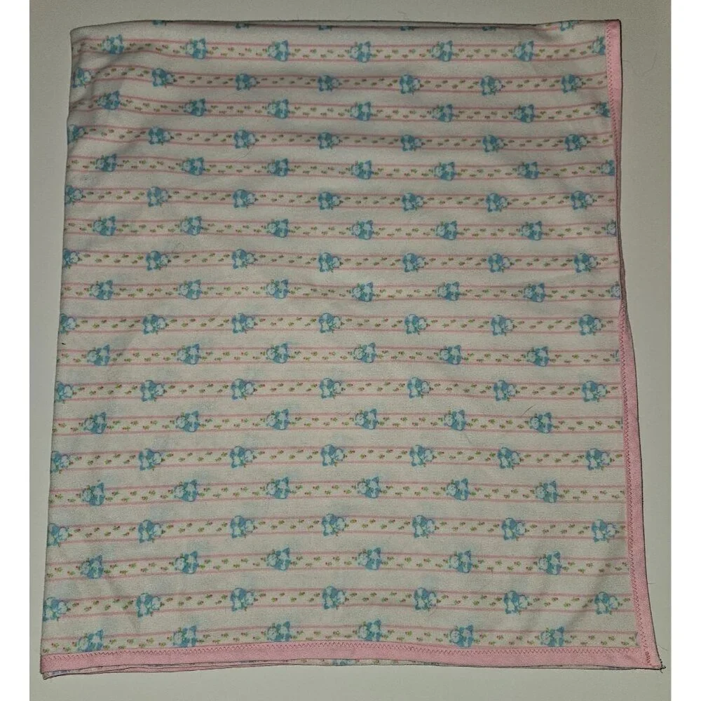 Handmade? Swaddle Receiving Baby Blanket Pink White Stripe Floral Blue Panda